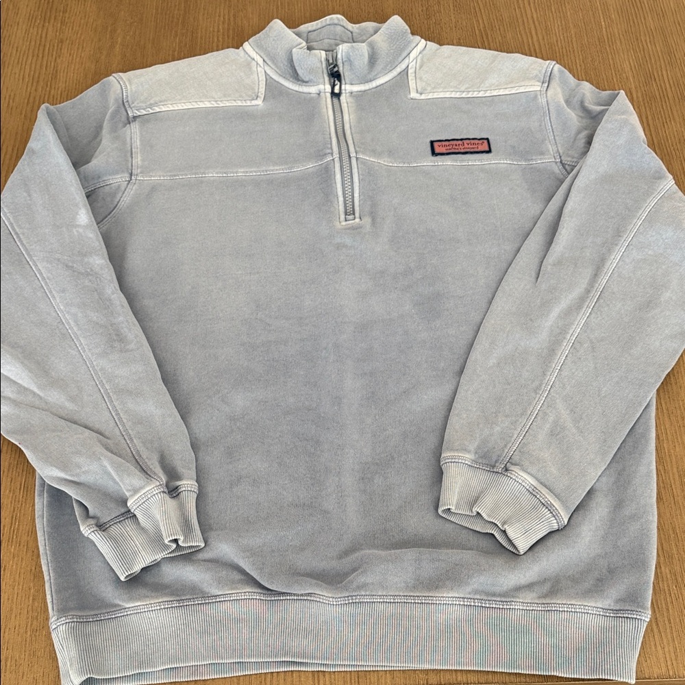 Vineyard Vines Men’s Light Blue Gray Zip-Up Sweatshirt Medium